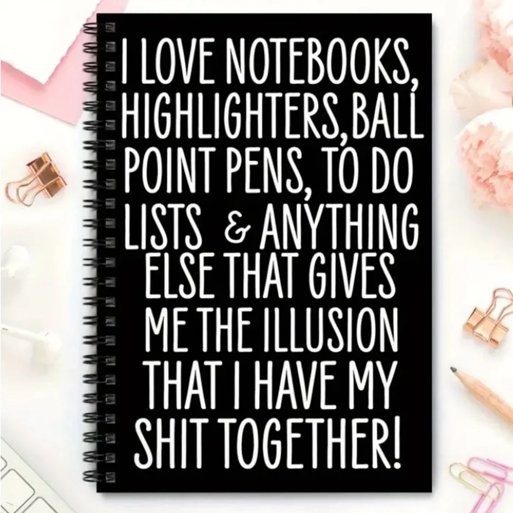 HUMOROUS AND “MOTIVATIONAL” SPIRAL LINED NOTEBOOK